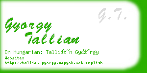 gyorgy tallian business card